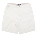 CHAPS Mens White Casual Cotton Blend Shorts M W34 Plain Summer Wear