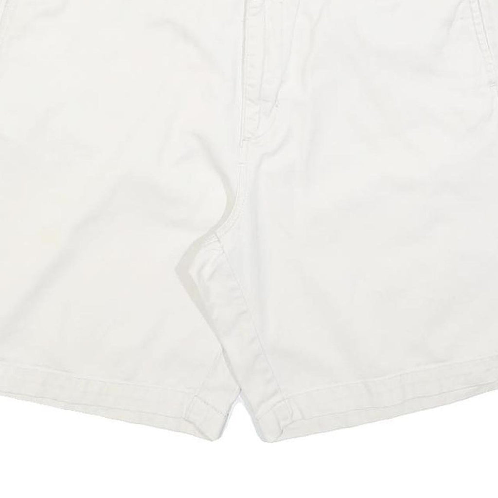 CHAPS Mens White Casual Cotton Blend Shorts M W34 Plain Summer Wear