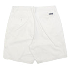 CHAPS Mens White Casual Cotton Blend Shorts M W34 Plain Summer Wear