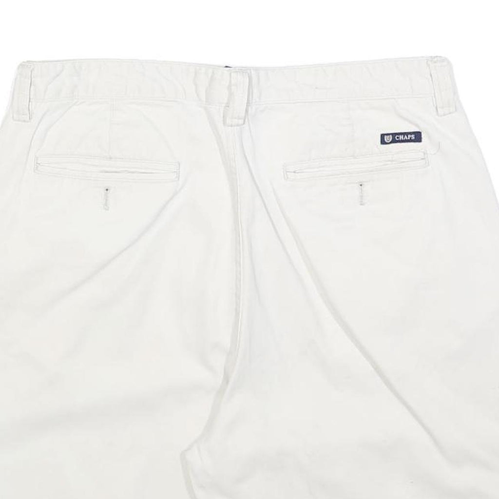 CHAPS Mens White Casual Cotton Blend Shorts M W34 Plain Summer Wear