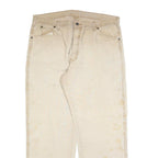 CARHARTT Mens Relaxed Beige Cotton Blend Zip Trousers W40 L32 Workwear Casual