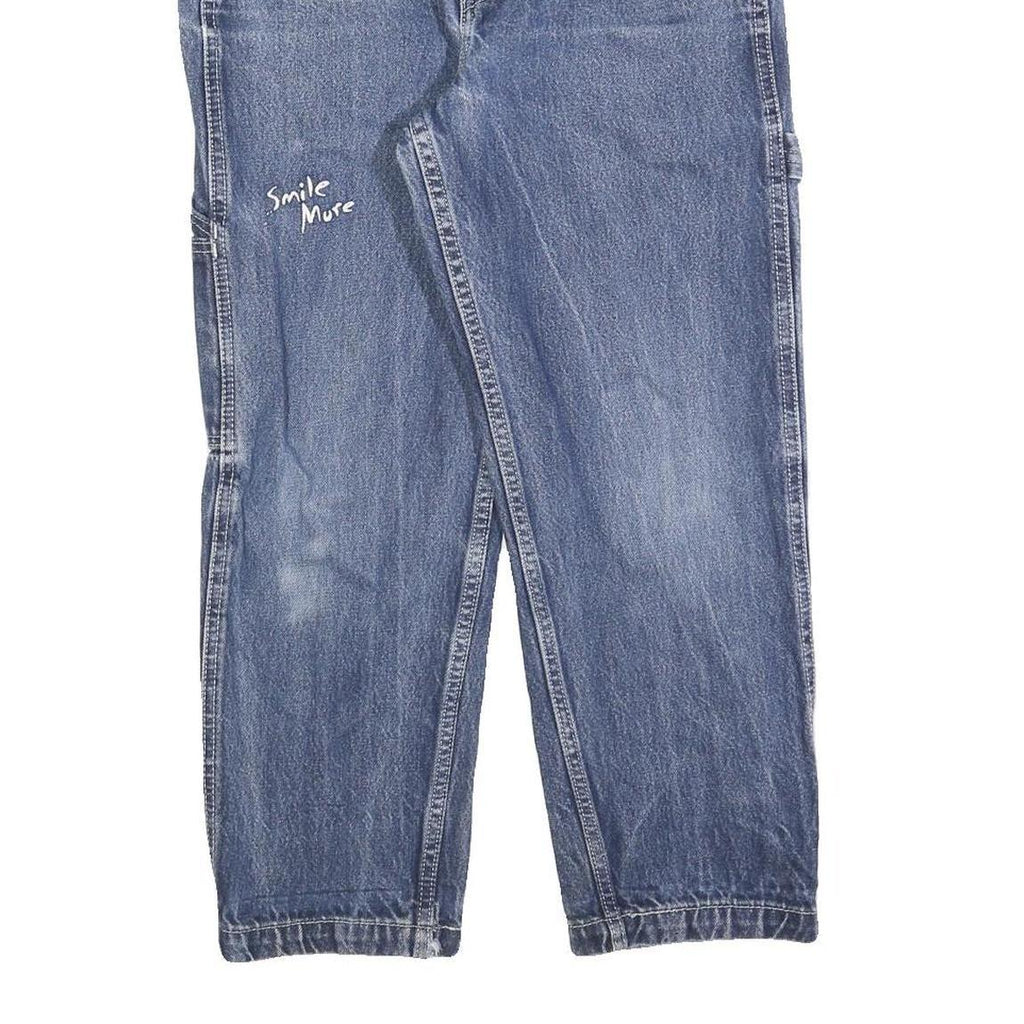 LEVI'S Womens Blue Regular Straight Denim Rinse Cotton Blend W30 L25 Smile More