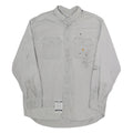 CARHARTT Mens White Cotton Blend Workwear Shirt L Long Sleeve Button Pockets