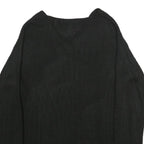 JEAN PASCALE Womens Black Plain Jumper V-Neck Basic Knit M Casual Knitwear
