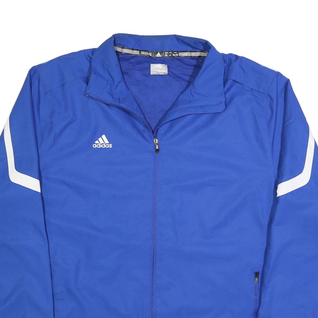 ADIDAS Mens Blue Jacket XL Polyester Plain Sports Full Zip Lightweight