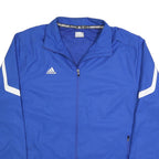 ADIDAS Mens Blue Jacket XL Polyester Plain Sports Full Zip Lightweight