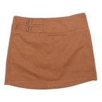 LOVE ON A HANGER Womens Brown Mini Cotton Blend Plain Skirt M Casual Fashion