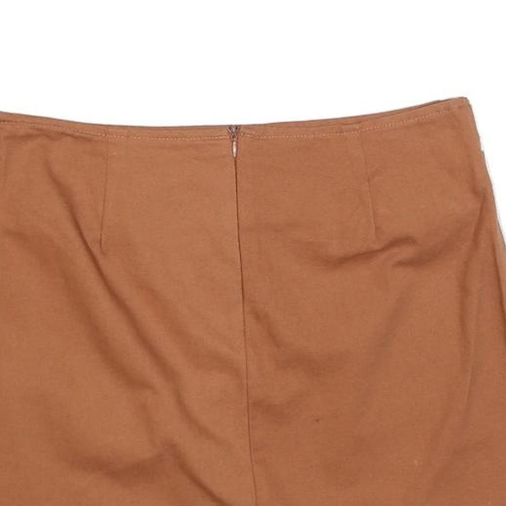 LOVE ON A HANGER Womens Brown Mini Cotton Blend Plain Skirt M Casual Fashion