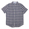 TOMMY HILFIGER Mens Blue & White Check Shirt M Casual Button Short Sleeve