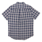TOMMY HILFIGER Mens Blue & White Check Shirt M Casual Button Short Sleeve