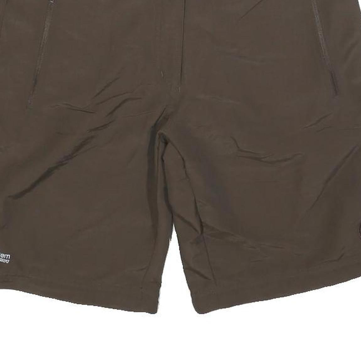 MAMMUT Womens Shorts Brown Casual Polyester Blend UK 14 W32 Outdoors Zip Pockets