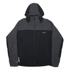 RAB Mens Black & Grey Outdoor Jacket L Polyamide Blend Zip Hooded Fair Condition