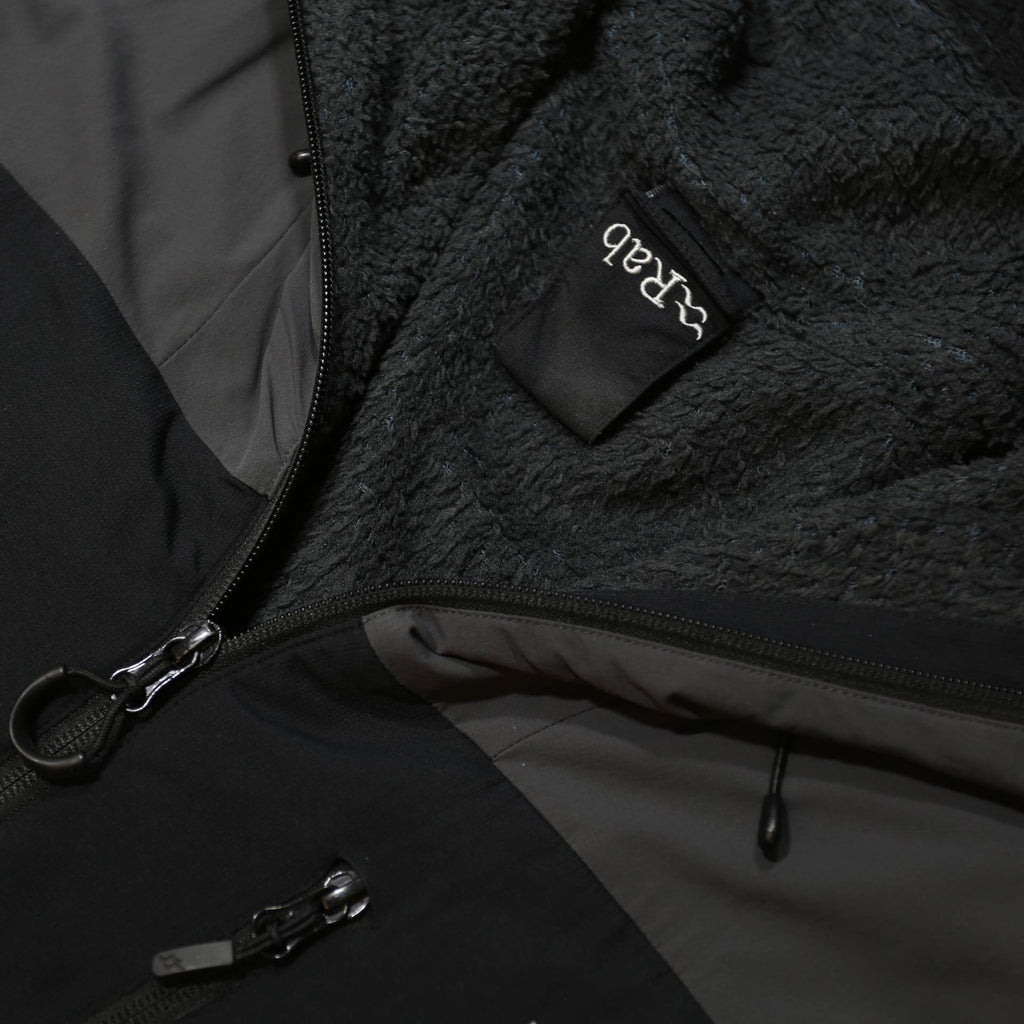 RAB Mens Black & Grey Outdoor Jacket L Polyamide Blend Zip Hooded Fair Condition