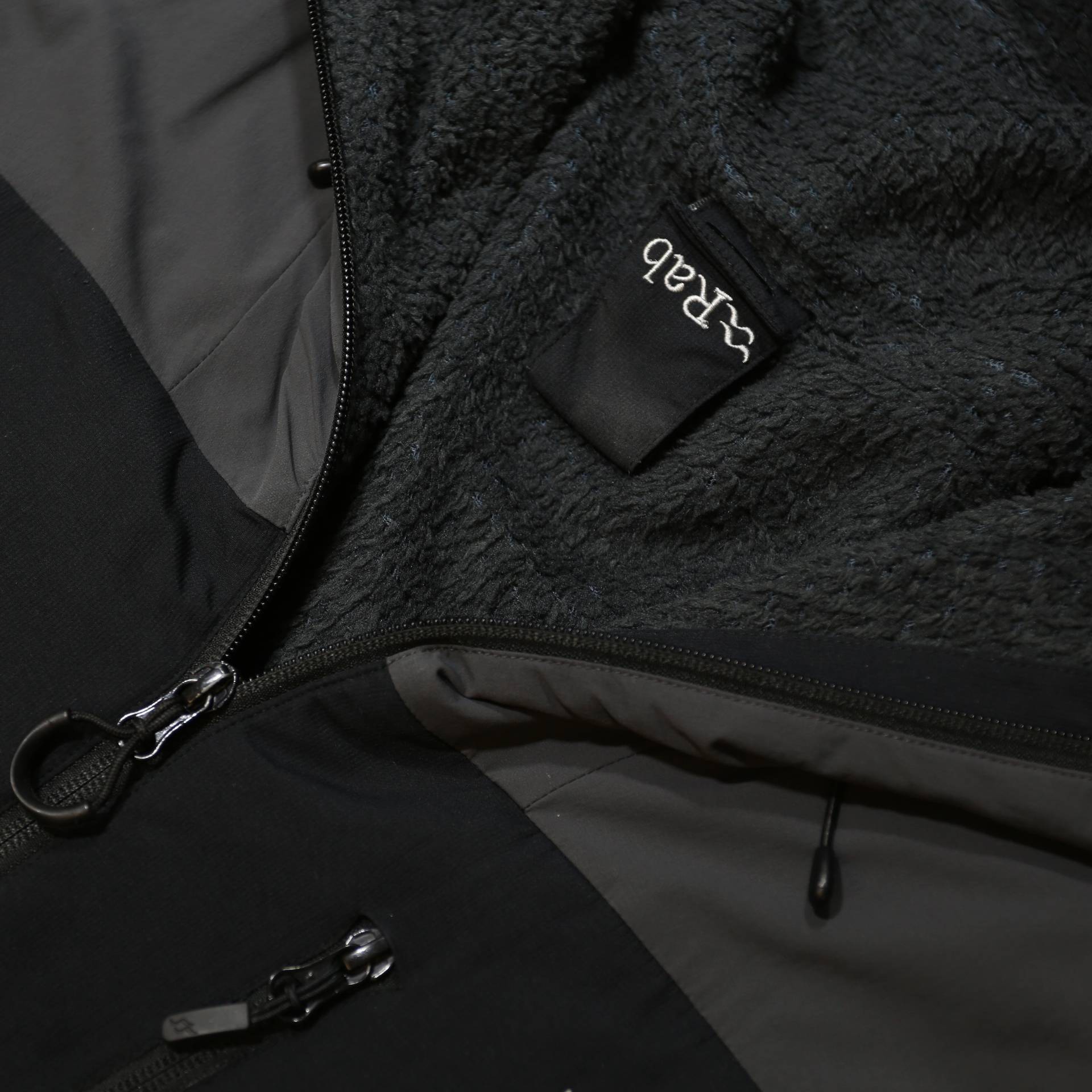 RAB Mens Black & Grey Outdoor Jacket L Polyamide Blend Zip Hooded Fair Condition