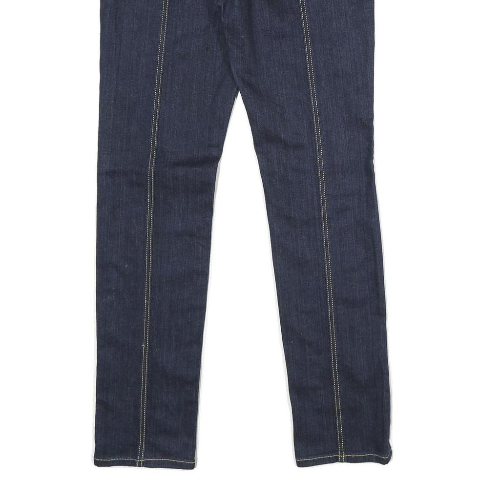 GOODTIME USA Womens Relaxed Denim Zip Cotton Blend Jeans W30 L32 Dark Blue