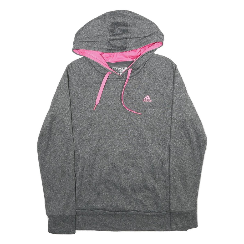 ADIDAS Womens Grey & Pink Hoodie Pullover M Sports Casual Comfortable