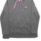 ADIDAS Womens Grey & Pink Hoodie Pullover M Sports Casual Comfortable