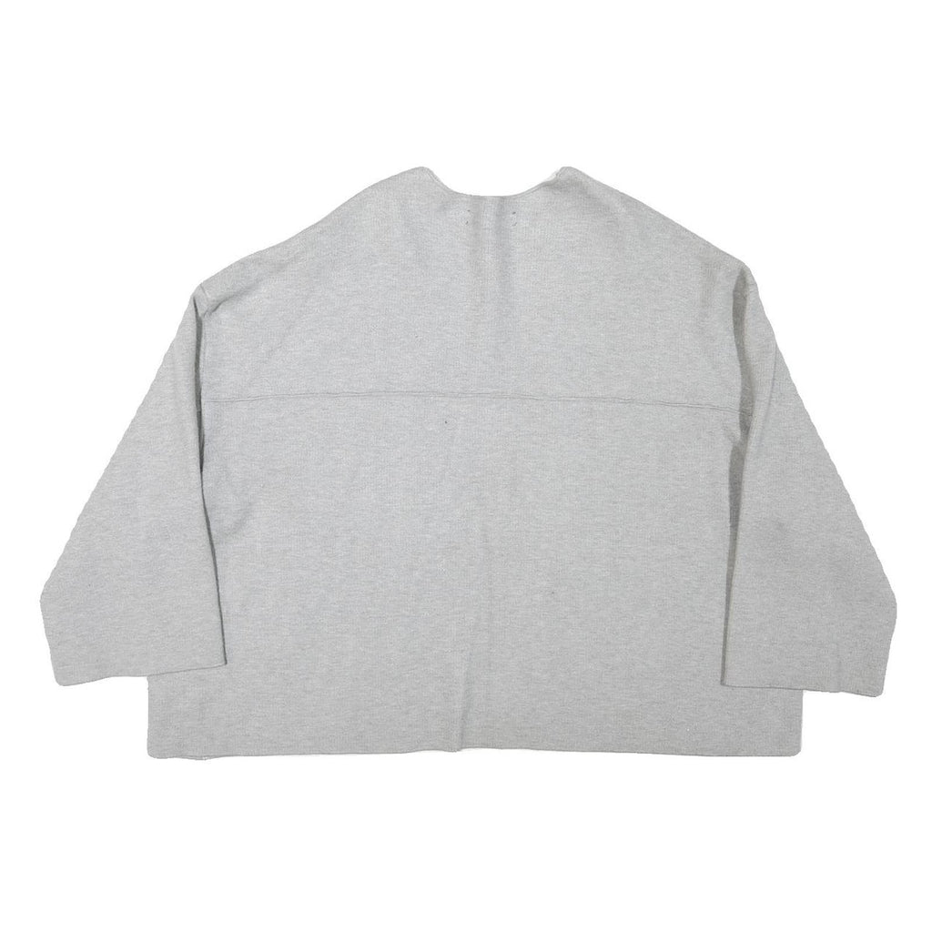 ZARA KNIT Mens Grey Plain Cotton Blend Crew Neck Basic Knit Jumper M Casual