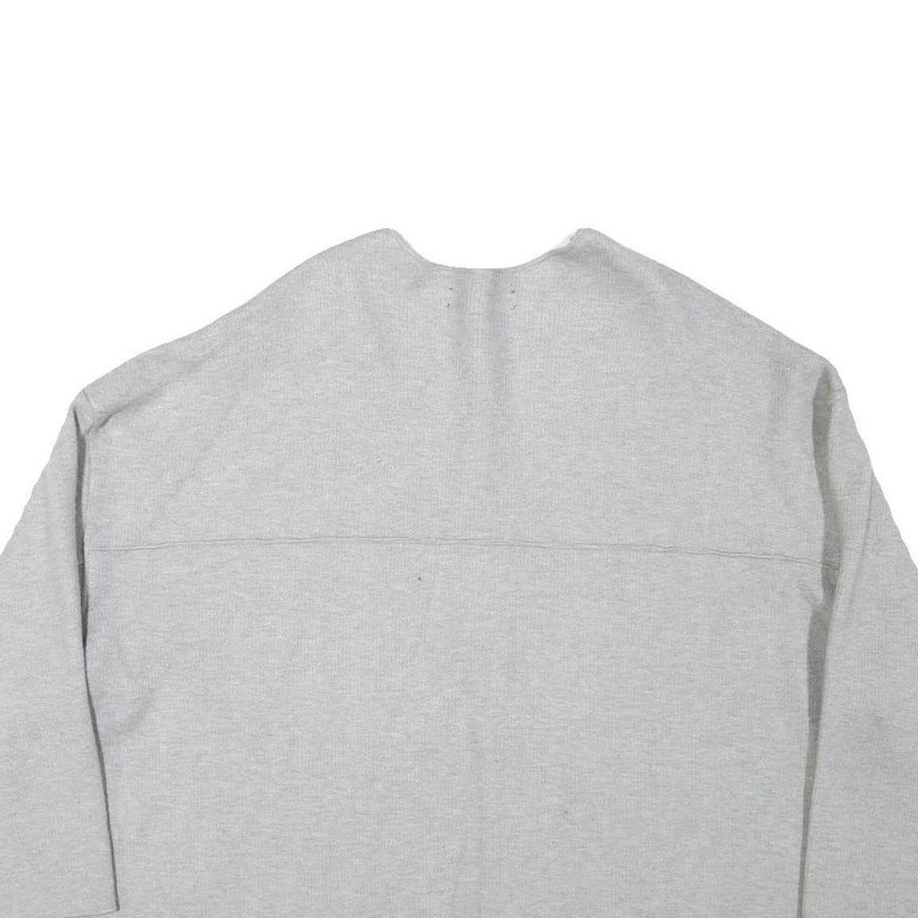 ZARA KNIT Mens Grey Plain Cotton Blend Crew Neck Basic Knit Jumper M Casual