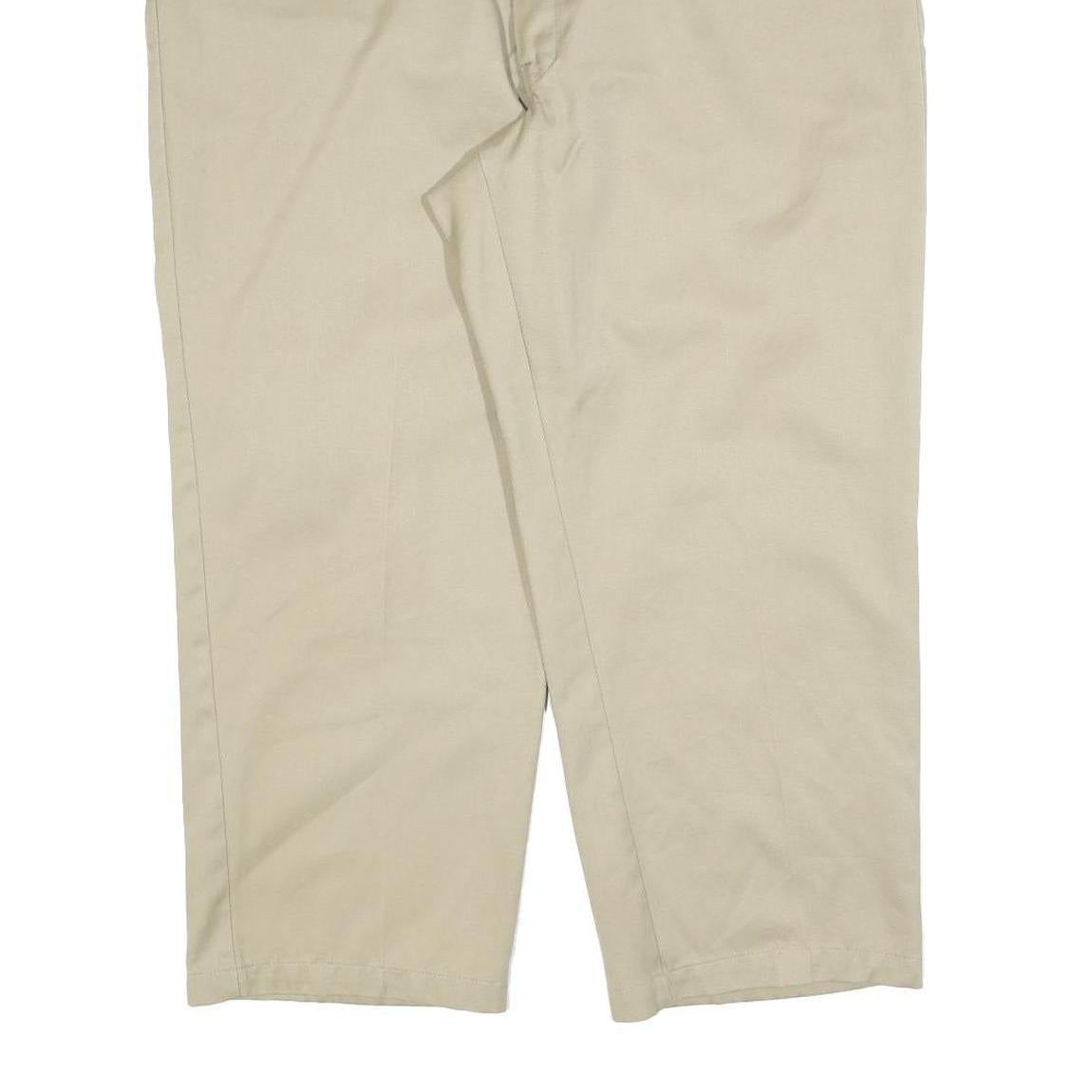 DICKIES Mens Cotton Blend Beige Relaxed Straight Trousers W42 L26 Workwear