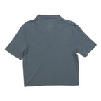 PUMA Womens Grey Short Sleeve Plain Polo Shirt S Cotton Blend Casual Crop Top