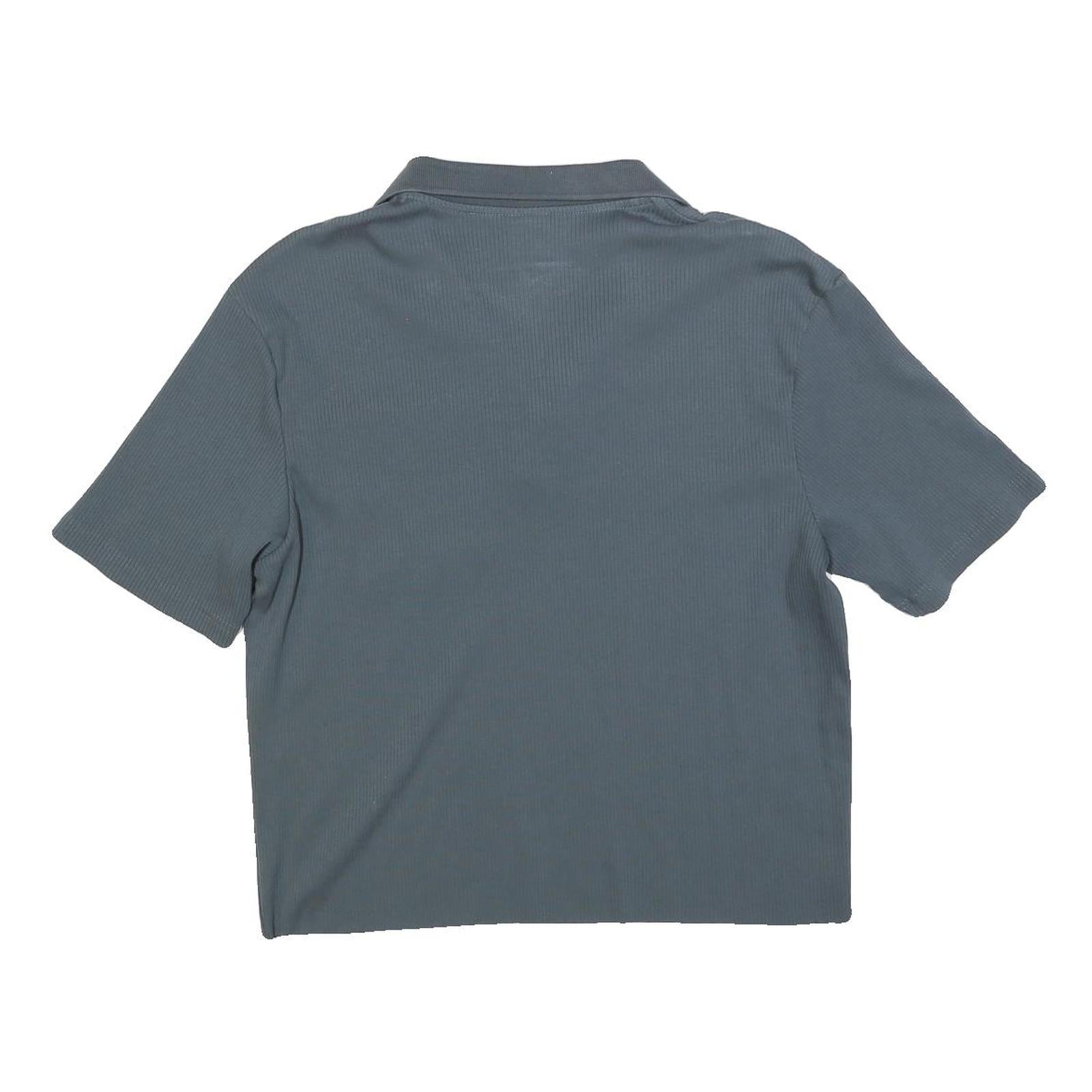 PUMA Womens Grey Short Sleeve Plain Polo Shirt S Cotton Blend Casual Crop Top