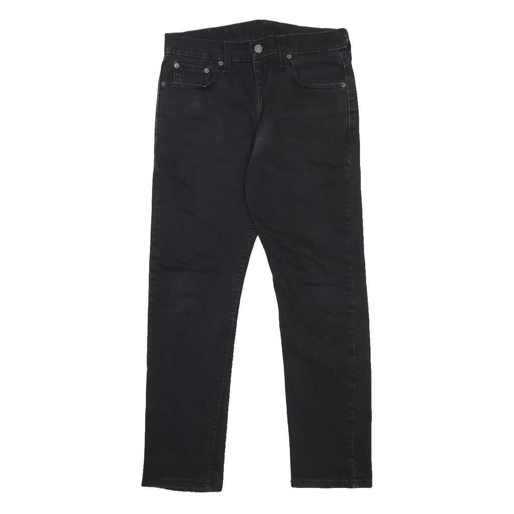 LEVI'S 502 Mens Slim Black Denim Slim Jeans W30 L30 Classic Cotton Blend