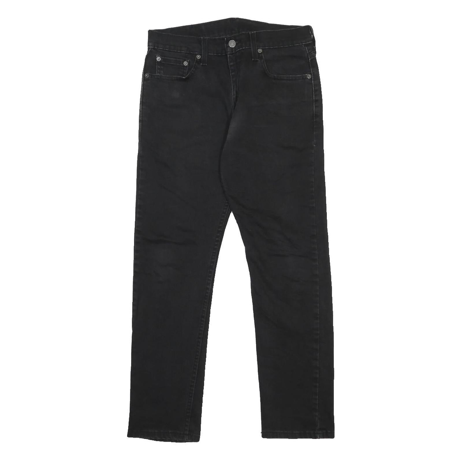 LEVI'S 502 Mens Slim Black Denim Slim Jeans W30 L30 Classic Cotton Blend