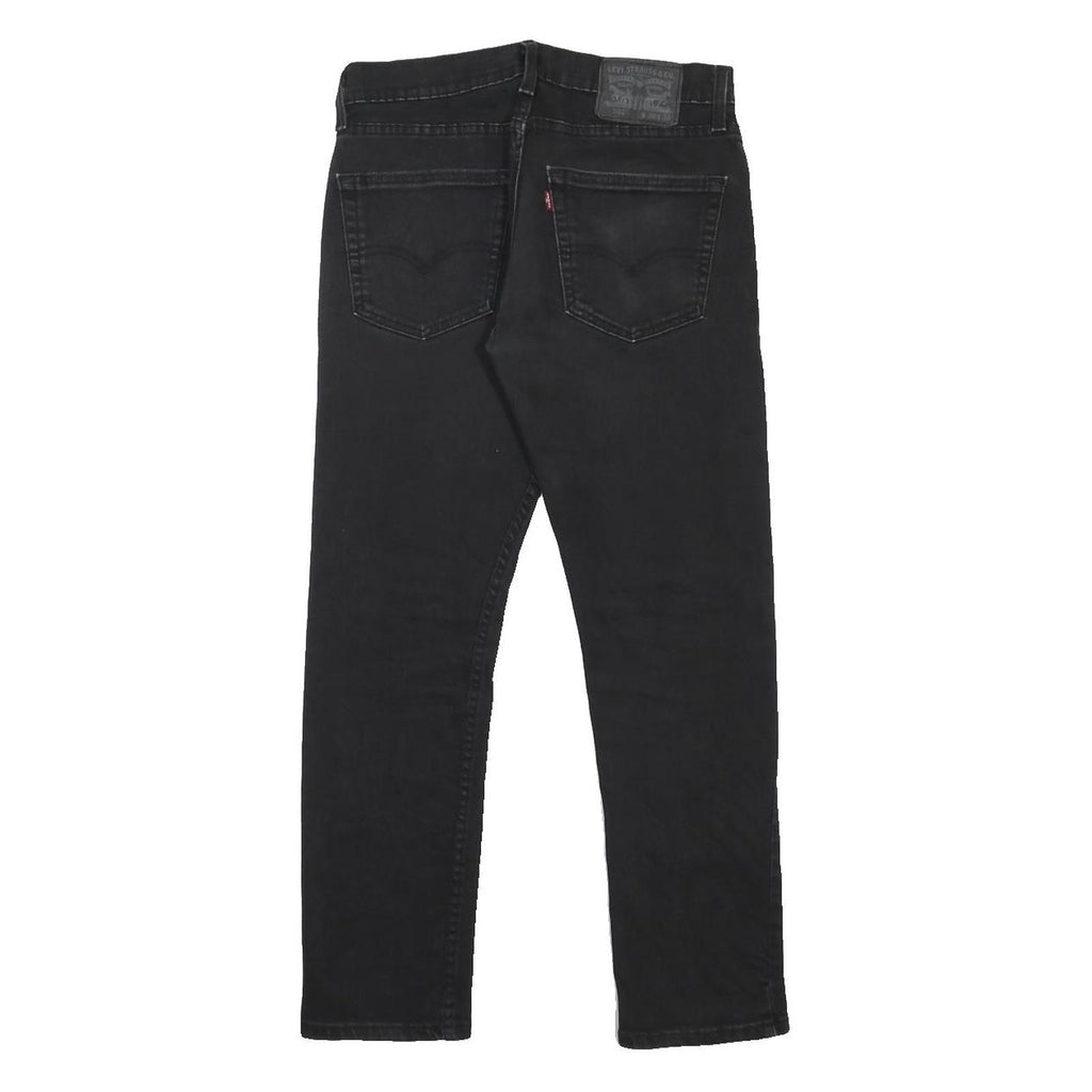 LEVI'S 502 Mens Slim Black Denim Slim Jeans W30 L30 Classic Cotton Blend