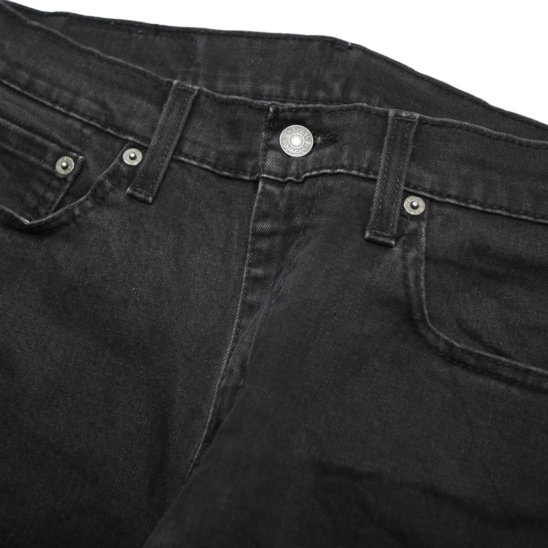 LEVI'S 502 Mens Slim Black Denim Slim Jeans W30 L30 Classic Cotton Blend