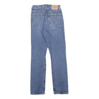 LEVI'S Womens 501 Jeans Blue Regular Straight Denim Medium W24 L30 Distressed