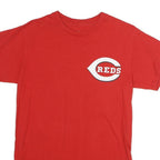 MAJESTIC Mens Red Reds Graphic T-Shirt S Short Sleeve Crew Neck Sports Logo