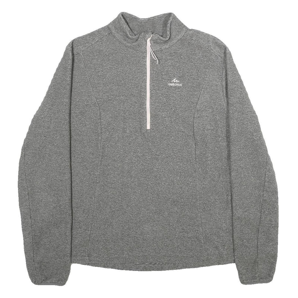 QUECHUA Womens Grey Patterned Jumper Half Zip Basic Knit XL Outdoor Activewear