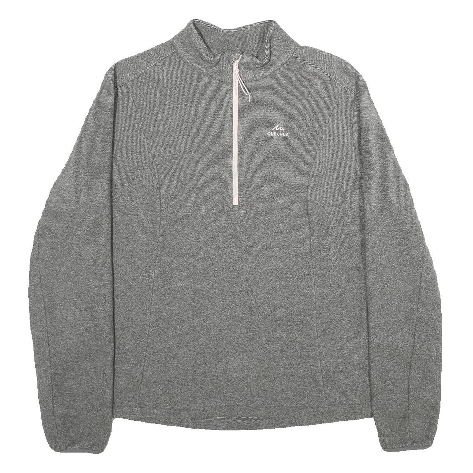 QUECHUA Womens Grey Patterned Jumper Half Zip Basic Knit XL Outdoor Activewear