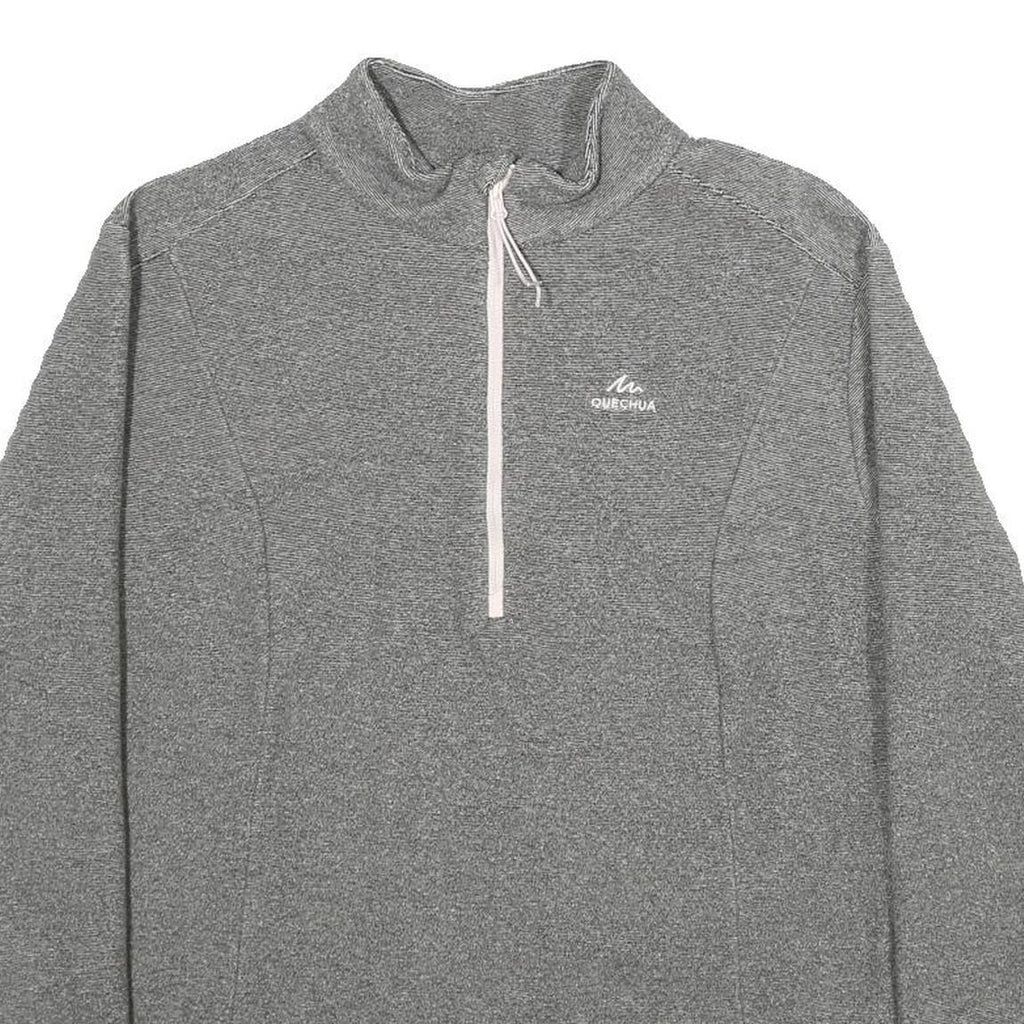 QUECHUA Womens Grey Patterned Jumper Half Zip Basic Knit XL Outdoor Activewear
