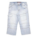 SOUTHERN Mens Light Blue Denim Cargo Shorts M W33 Workwear Pockets Casual