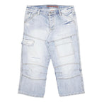 SOUTHERN Mens Light Blue Denim Cargo Shorts M W33 Workwear Pockets Casual