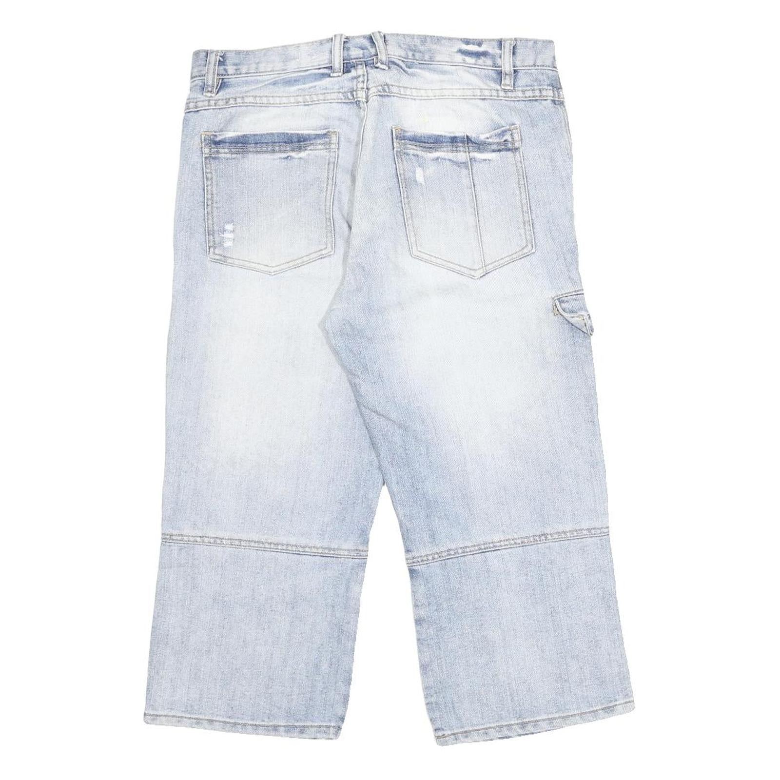 SOUTHERN Mens Light Blue Denim Cargo Shorts M W33 Workwear Pockets Casual