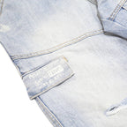SOUTHERN Mens Light Blue Denim Cargo Shorts M W33 Workwear Pockets Casual