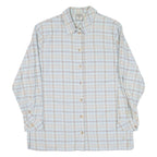 Womens Flannel Shirt Blue Check Long Sleeve M