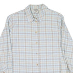 Womens Flannel Shirt Blue Check Long Sleeve M