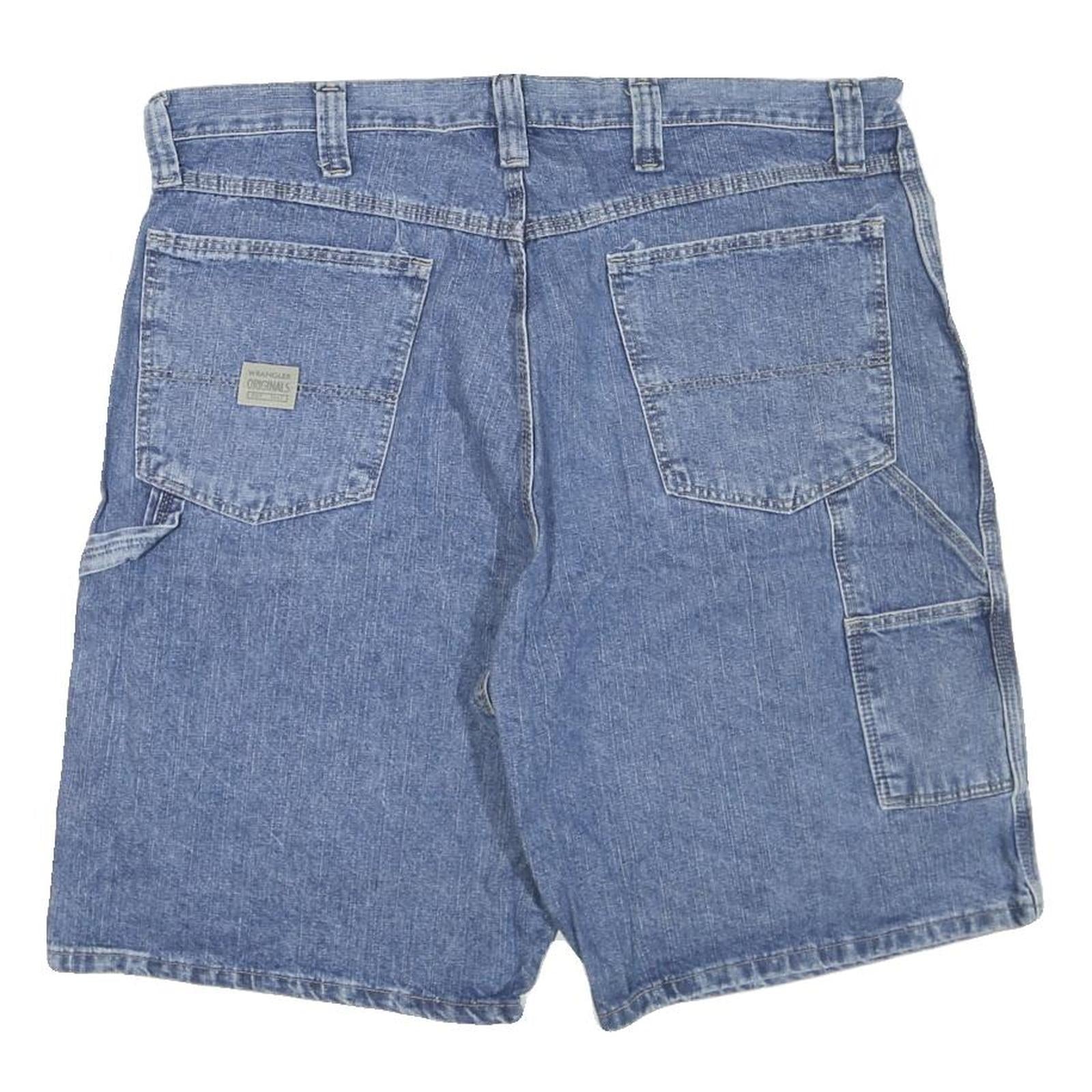 WRANGLER Mens Blue Denim Casual Shorts XL W40 Workwear Relaxed Fit