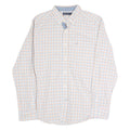 NAUTICA Mens White & Blue Checked Shirt L Long Sleeve Button Cotton Casual