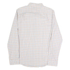 NAUTICA Mens White & Blue Checked Shirt L Long Sleeve Button Cotton Casual