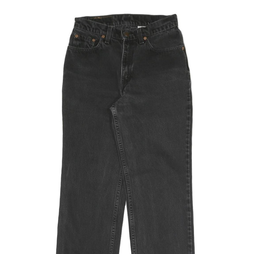 LEVI'S Womens Regular Fit Straight Black Denim Jeans W26 L30 Classic Cotton Zip