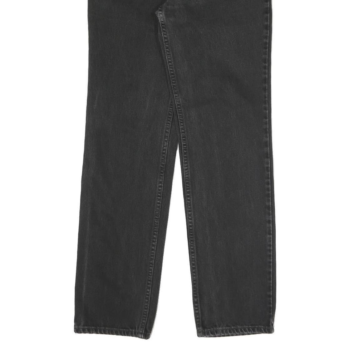 LEVI'S Womens Regular Fit Straight Black Denim Jeans W26 L30 Classic Cotton Zip