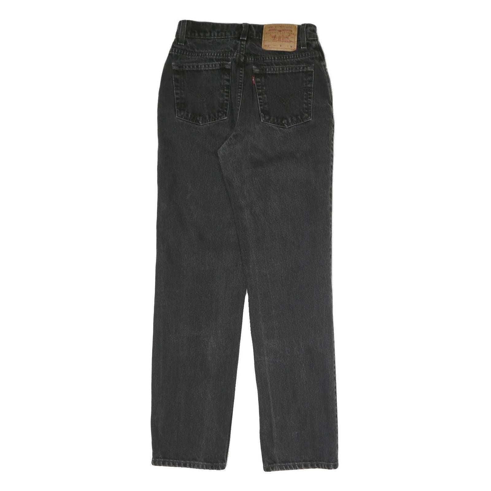 LEVI'S Womens Regular Fit Straight Black Denim Jeans W26 L30 Classic Cotton Zip