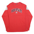 PRO EDGE Mens Red & Grey Ohio State Long Sleeve V-Neck Cotton Blend T-Shirt L