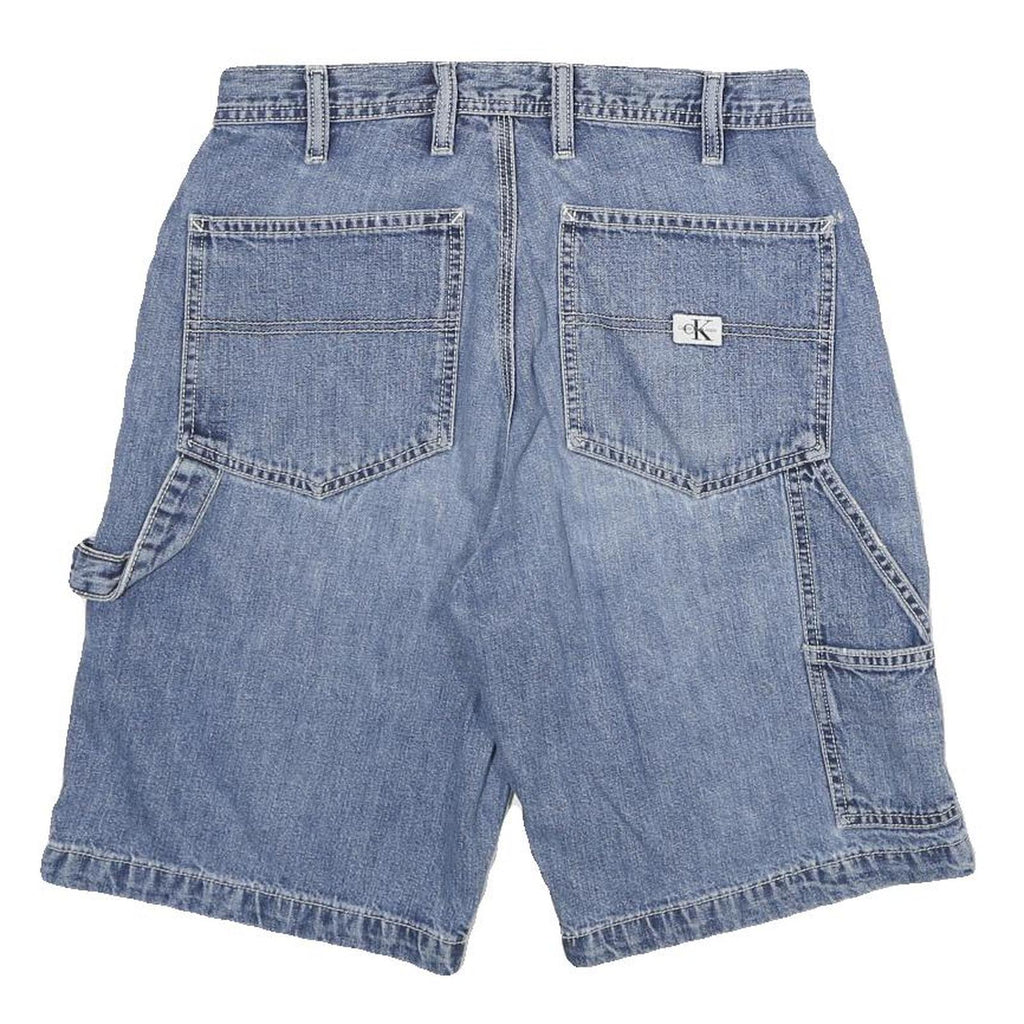 CALVIN KLEIN JEANS Mens Blue Denim Casual Shorts M W28 Classic Fit Cotton Blend