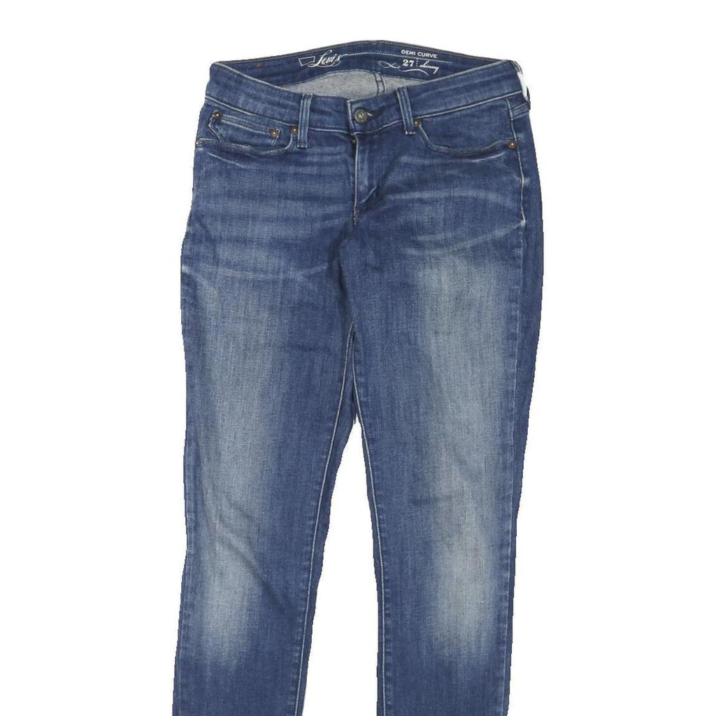 LEVI'S Womens Regular Fit Blue Denim Skinny Jeans W27 L31 Classic Zip Closure